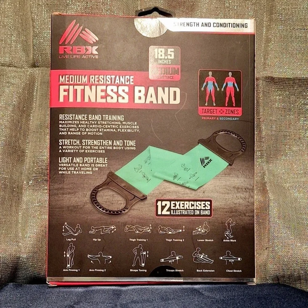 RBX Fitness Resistance ILLUSTRATED Workout Band Medium 18.5